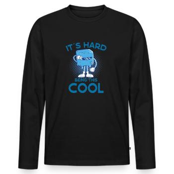 Baignade sur glace C’est difficile d’être ce cadeau de glace cool - T-shirt manches longues Premium bio Homme - noir - Devant - Nico (187cm)