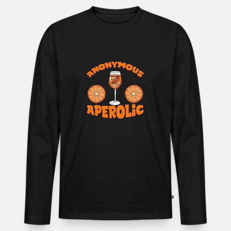 Anonymer Aperolic - Männer Premium Bio Langarmshirt - Schwarz