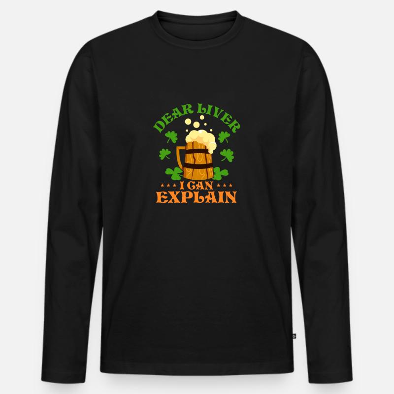 Dear Liver I Can Explain - Männer Premium Bio Langarmshirt - Schwarz