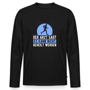Cross Country Runner Design - XC Coach - Running - Männer Premium Bio Langarmshirt - Schwarz - Vorne - Nico (187cm)