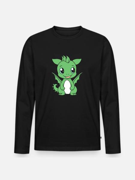 Bébé dragon - T-shirt manches longues Premium bio Homme - noir