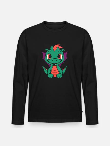 Bébé dragon - T-shirt manches longues Premium bio Homme - noir