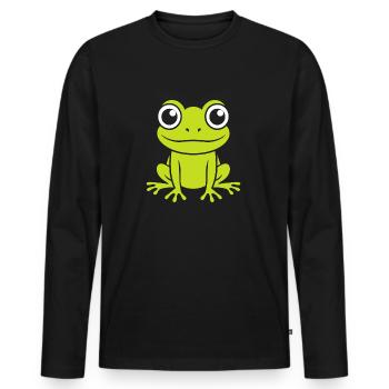 Kleiner Frosch - Männer Premium Bio Langarmshirt - Schwarz - Vorne - Nico (187cm)