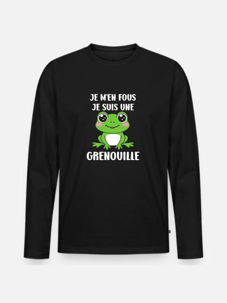 Petite grenouille - T-shirt manches longues Premium bio Homme - noir