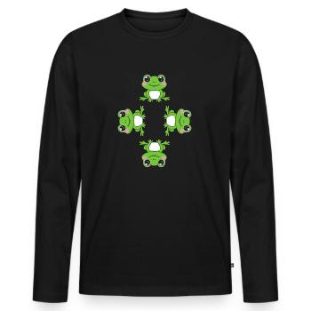 Kleiner Frosch - Männer Premium Bio Langarmshirt - Schwarz - Vorne - Nico (187cm)