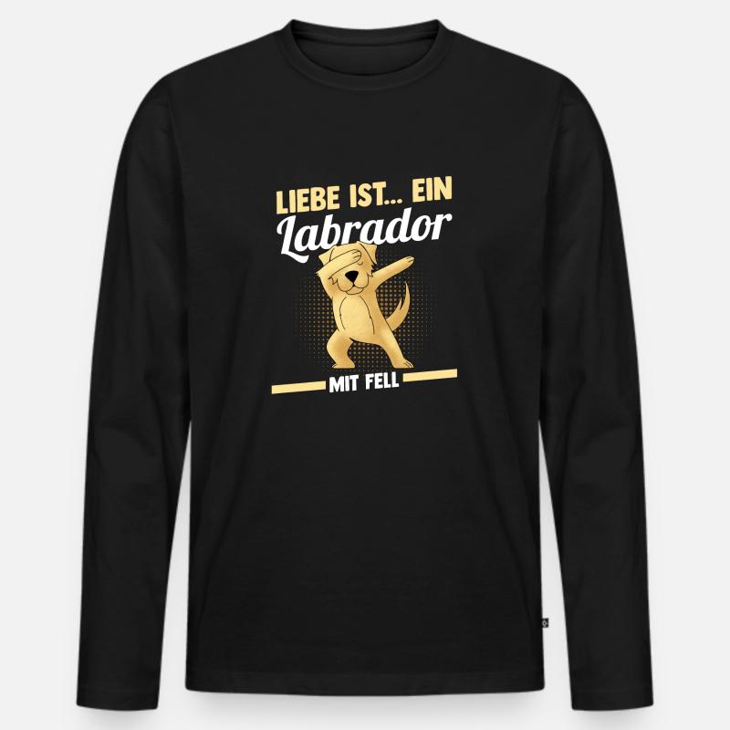 Hund Labrador - Männer Premium Bio Langarmshirt - Schwarz
