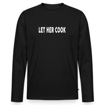 Laissez-la cuisiner T shirt - T-shirt manches longues Premium bio Homme - noir - Devant - Nico (187cm)
