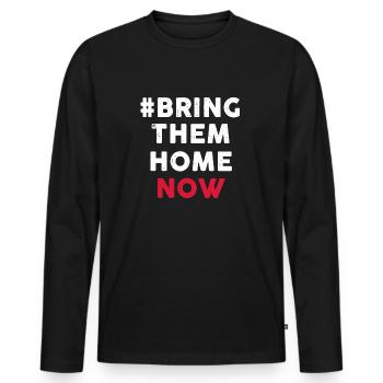 Bring Them Home Now Vintage - Men's Premium Organic Long Sleeve Shirt - black - Front - Nico (187cm)