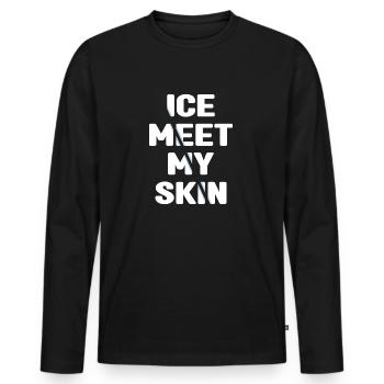 Ice Water Ice Meet My Skin - T-shirt manches longues Premium bio Homme - noir - Devant - Nico (187cm)