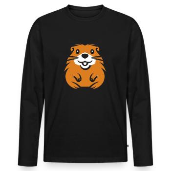 Simple Marmotte - T-shirt manches longues Premium bio Homme - noir - Devant - Nico (187cm)