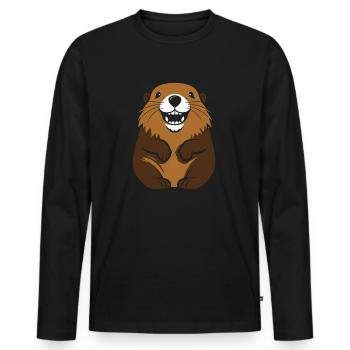 Simple Marmotte - T-shirt manches longues Premium bio Homme - noir - Devant - Nico (187cm)