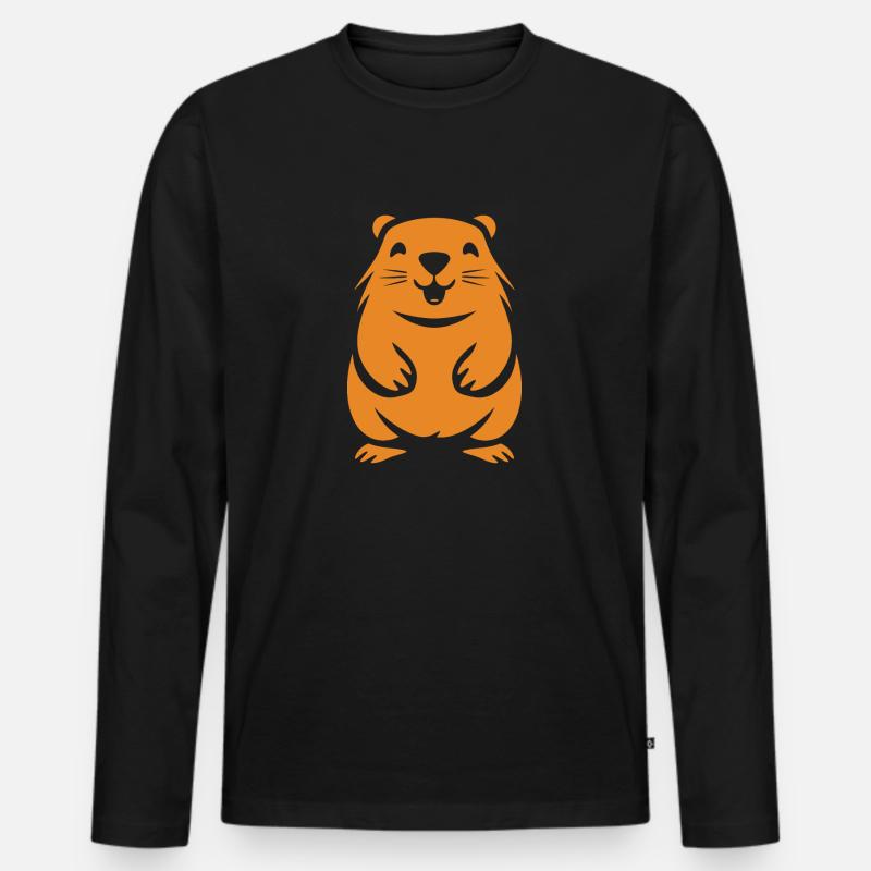 Einfaches Murmeltier - Männer Premium Bio Langarmshirt - Schwarz