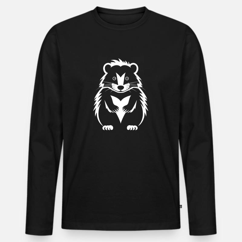 Stinktier - Männer Premium Bio Langarmshirt - Schwarz