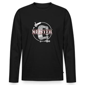 Industriemeister 2024 - Männer Premium Bio Langarmshirt - Schwarz - Vorne - Nico (187cm)