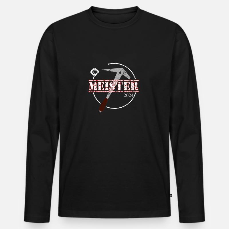 Dachdeckermeister 2024 Dachdecker Meister - Männer Premium Bio Langarmshirt - Schwarz