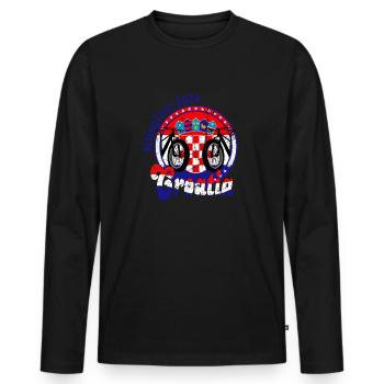 Kroatien Bikingtour 2024 - Männer Premium Bio Langarmshirt - Schwarz - Vorne - Nico (187cm)