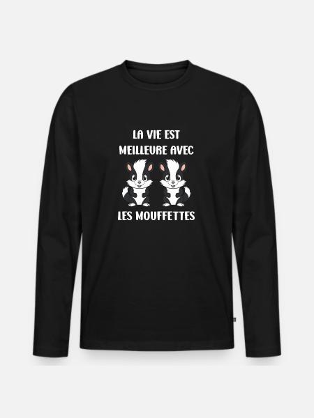 Humour Mouffette - T-shirt manches longues Premium bio Homme - noir