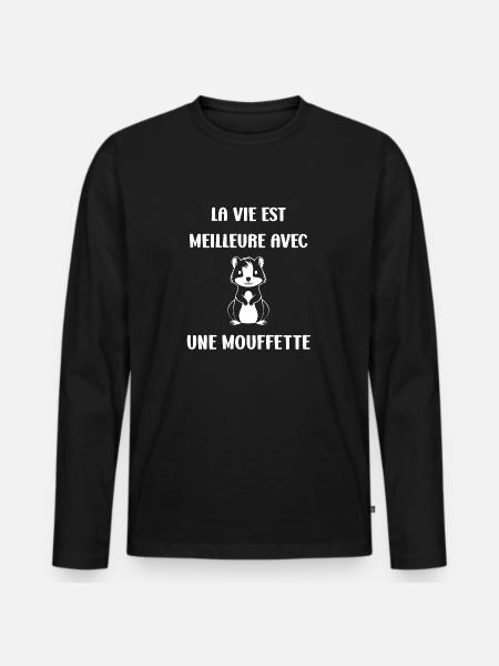 Humour Mouffette - T-shirt manches longues Premium bio Homme - noir