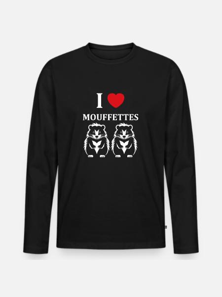 Humour Mouffette - T-shirt manches longues Premium bio Homme - noir