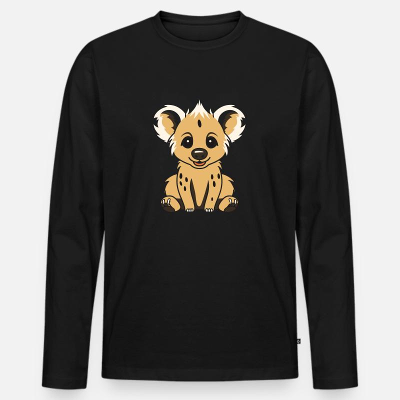 Hyäne - Männer Premium Bio Langarmshirt - Schwarz