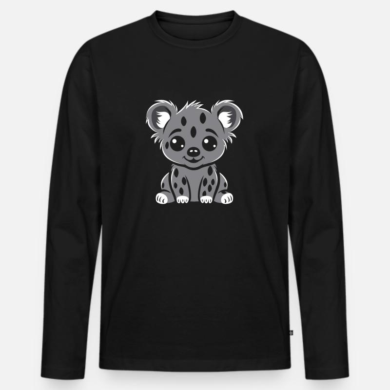Hyäne - Männer Premium Bio Langarmshirt - Schwarz