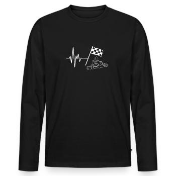 Kart Racer Finish Line Winning Pulse - Männer Premium Bio Langarmshirt - Schwarz - Vorne - Nico (187cm)