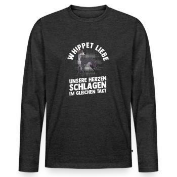 Hund Whippet - Männer Premium Bio Langarmshirt - Anthrazit meliert - Vorne - Nico (187cm)