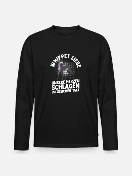 Hund Whippet - Männer Premium Bio Langarmshirt - Schwarz