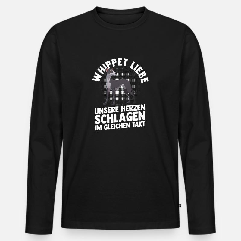 Hund Whippet - Männer Premium Bio Langarmshirt - Schwarz