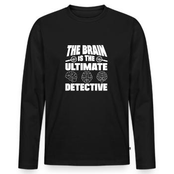 Psychologue médico-légal professionnel Cadeau médico-légal - T-shirt manches longues Premium bio Homme - noir - Devant - Nico (187cm)
