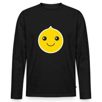 lemon - Men's Premium Organic Long Sleeve Shirt - black - Front - Nico (187cm)