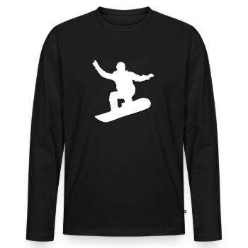 Snowboard, Halfpipe, Sports d’hiver, Forfaits ski - T-shirt manches longues Premium bio Homme - noir - Devant - Nico (187cm)