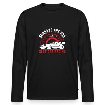 Les dimanches sont pour les voitures de course de voitures de course de machines à sous - T-shirt manches longues Premium bio Homme - noir - Devant - Nico (187cm)