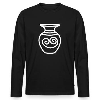 Humour pots de Poterie - T-shirt manches longues Premium bio Homme - noir - Devant - Nico (187cm)