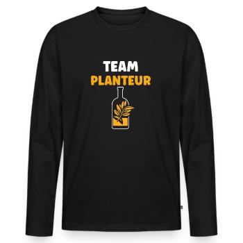 Humour punch planteur - T-shirt manches longues Premium bio Homme - noir - Devant - Nico (187cm)