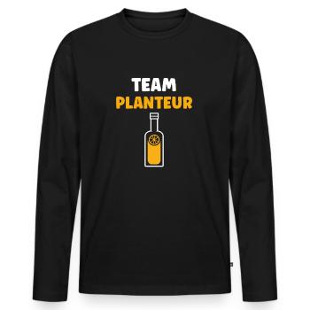 Humour punch planteur - T-shirt manches longues Premium bio Homme - noir - Devant - Nico (187cm)