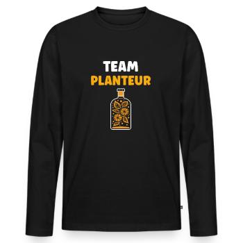 Humour punch planteur - T-shirt manches longues Premium bio Homme - noir - Devant - Nico (187cm)