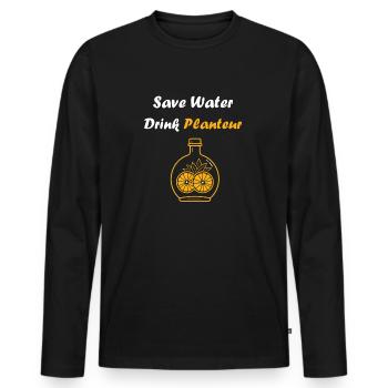 Humour punch planteur - T-shirt manches longues Premium bio Homme - noir - Devant - Nico (187cm)