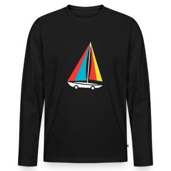 Sand yachting - Men's Premium Organic Long Sleeve Shirt - black - Front - Nico (187cm)