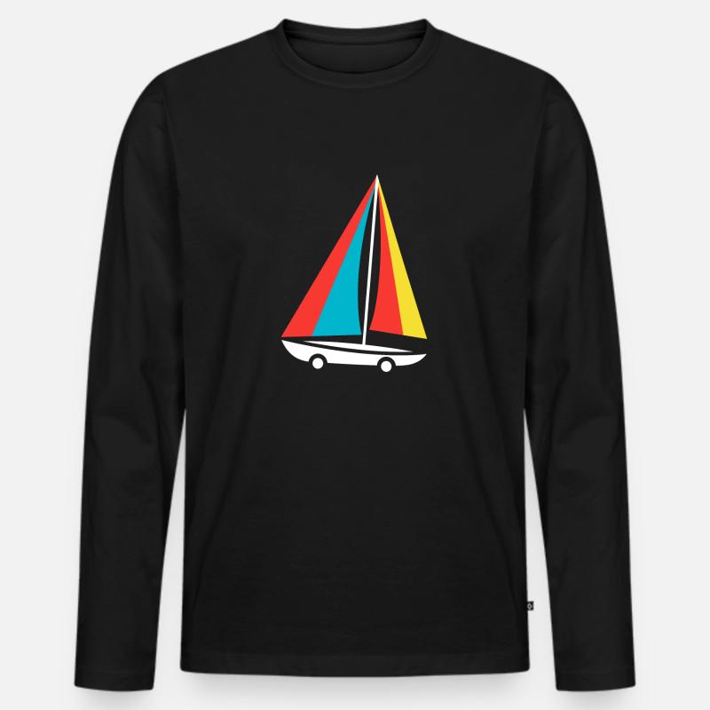 Strandsegeln - Männer Premium Bio Langarmshirt - Schwarz
