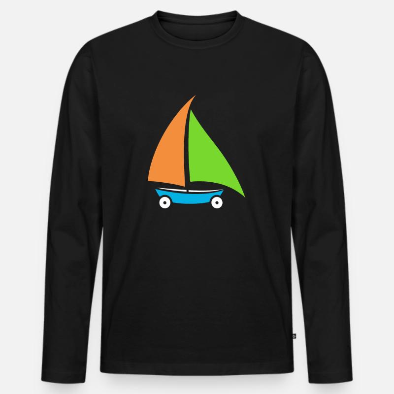 Strandsegeln - Männer Premium Bio Langarmshirt - Schwarz