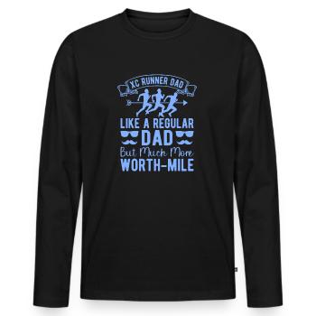 Funny XC Running Runner Cadeaux Édition Unique - T-shirt manches longues Premium bio Homme - noir - Devant - Nico (187cm)