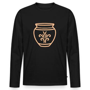 Töpferei - Männer Premium Bio Langarmshirt - Schwarz - Vorne - Nico (187cm)
