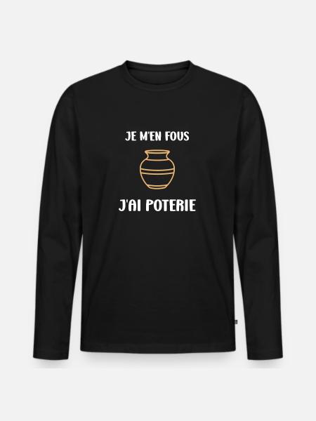Poterie - T-shirt manches longues Premium bio Homme - noir