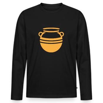 Pottery - Men's Premium Organic Long Sleeve Shirt - black - Front - Nico (187cm)