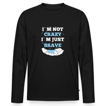 L’eau glacée n’est pas folle juste Brave Ice Bath idée cadeau - T-shirt manches longues Premium bio Homme - noir - Devant - Nico (187cm)