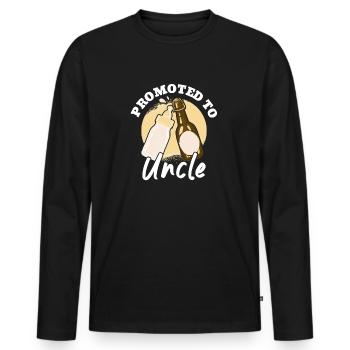Promoted To Uncle 2024 - Männer Premium Bio Langarmshirt - Schwarz - Vorne - Nico (187cm)