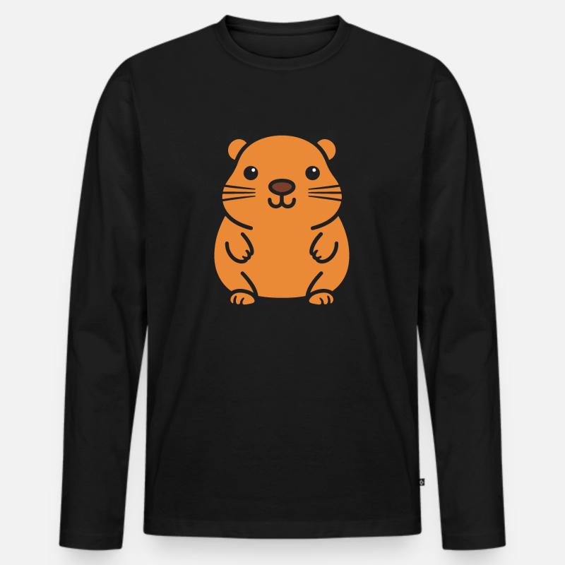 Capybara - Männer Premium Bio Langarmshirt - Schwarz