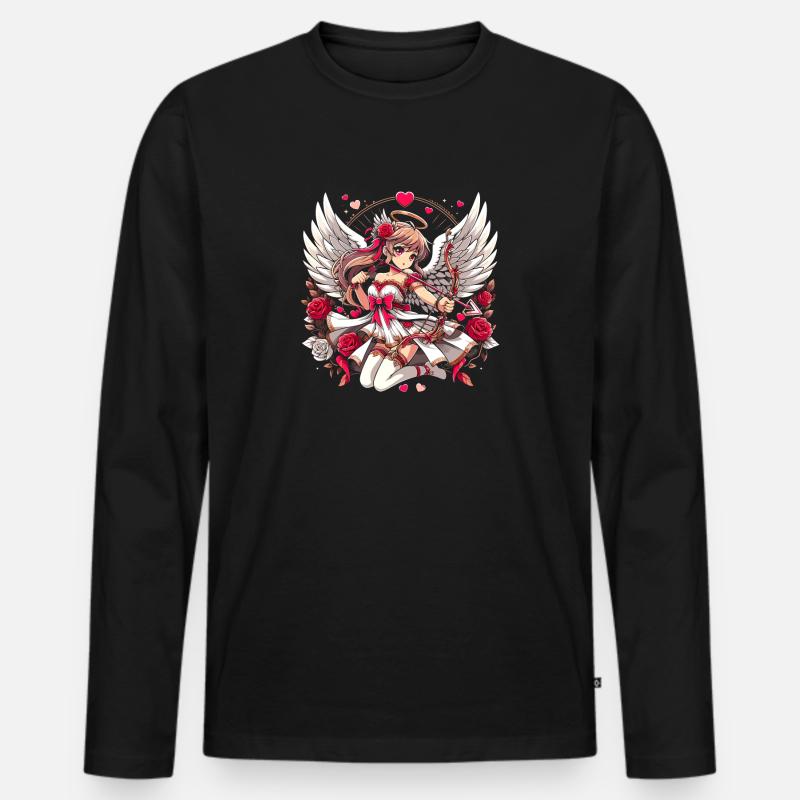 Liebesengel - Männer Premium Bio Langarmshirt - Schwarz
