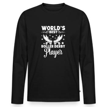 Roller Derby Girl Skating meilleur roller du monde - T-shirt manches longues Premium bio Homme - noir - Devant - Nico (187cm)
